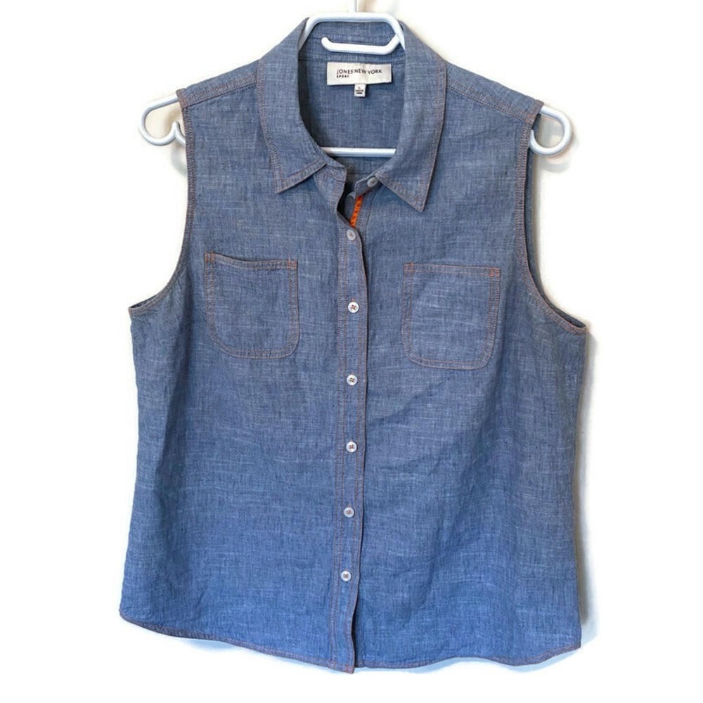 Jones New York Denim Sleeveless Blouse